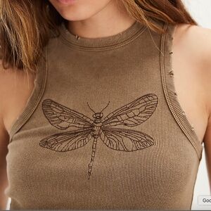 distressed free people dragon fly tank